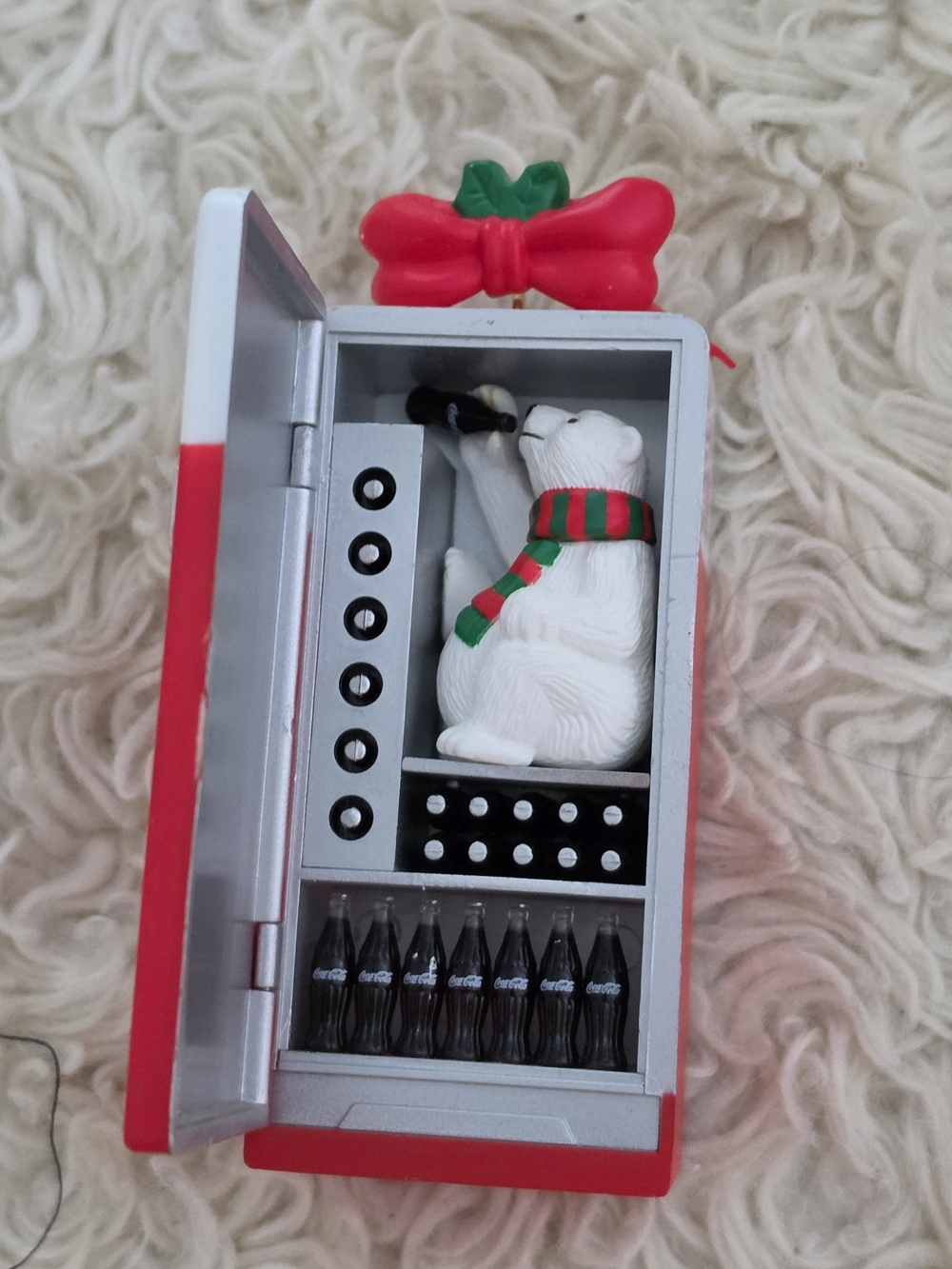 Coca Cola Red & White Holiday Polar Bear Vending Toy